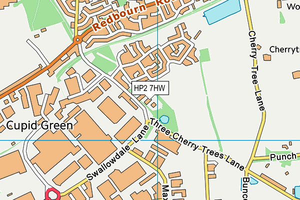 HP2 7HW map - OS VectorMap District (Ordnance Survey)