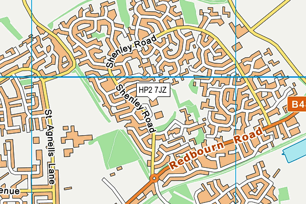 Holtsmere School map (HP2 7JZ) - OS VectorMap District (Ordnance Survey)