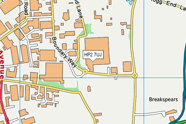 HP2 7UJ map - OS VectorMap District (Ordnance Survey)