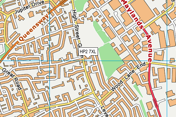 HP2 7XL map - OS VectorMap District (Ordnance Survey)