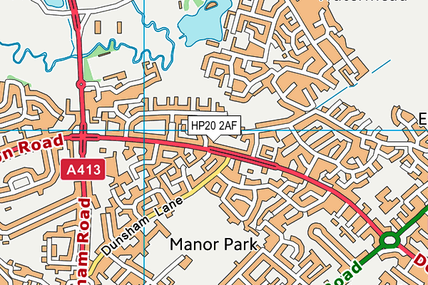 HP20 2AF map - OS VectorMap District (Ordnance Survey)