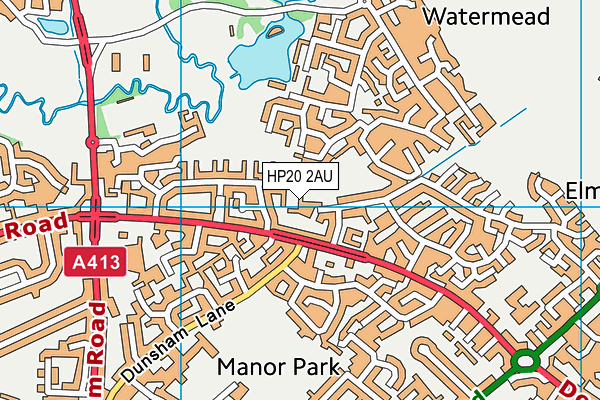HP20 2AU map - OS VectorMap District (Ordnance Survey)