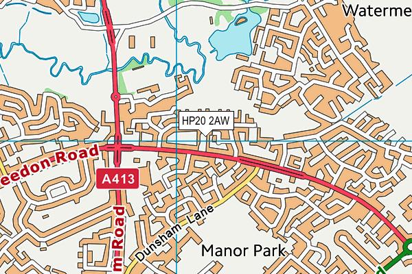 HP20 2AW map - OS VectorMap District (Ordnance Survey)