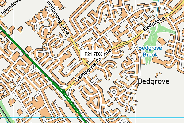 HP21 7DX map - OS VectorMap District (Ordnance Survey)
