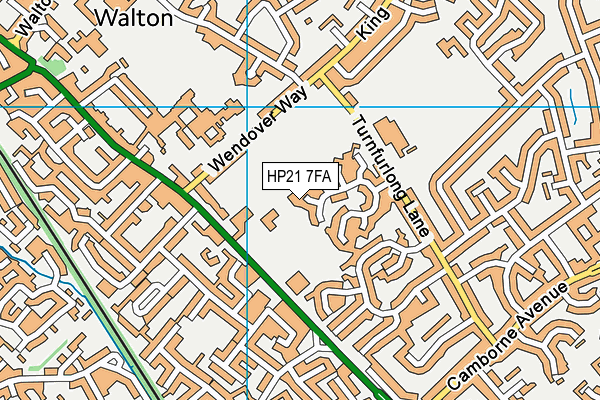 HP21 7FA map - OS VectorMap District (Ordnance Survey)