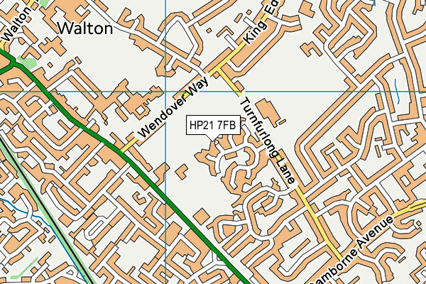 HP21 7FB map - OS VectorMap District (Ordnance Survey)