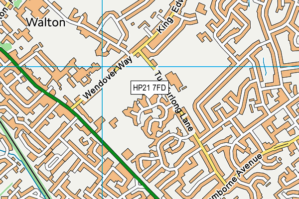 HP21 7FD map - OS VectorMap District (Ordnance Survey)