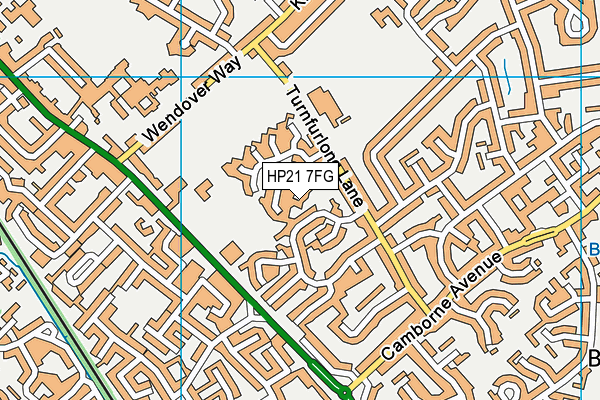 HP21 7FG map - OS VectorMap District (Ordnance Survey)