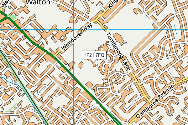 HP21 7FQ map - OS VectorMap District (Ordnance Survey)