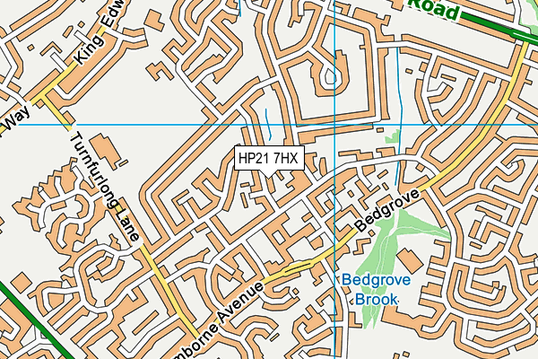HP21 7HX map - OS VectorMap District (Ordnance Survey)