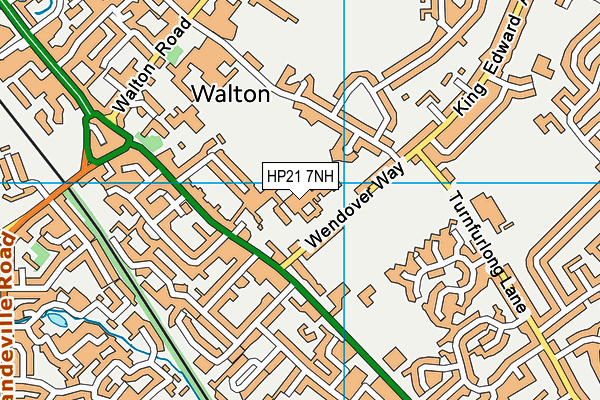 Grange School (Aylesbury) map (HP21 7NH) - OS VectorMap District (Ordnance Survey)