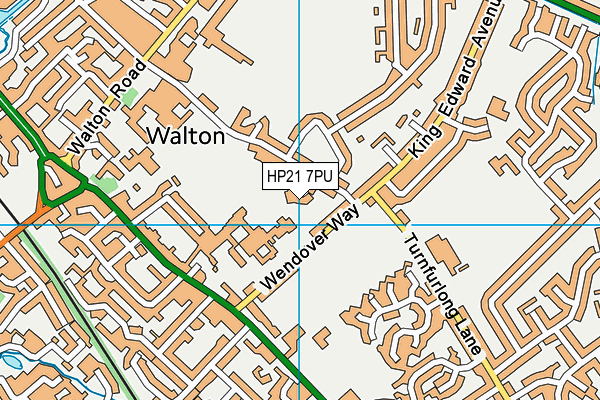 HP21 7PU map - OS VectorMap District (Ordnance Survey)