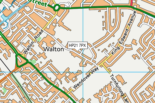 HP21 7PX map - OS VectorMap District (Ordnance Survey)