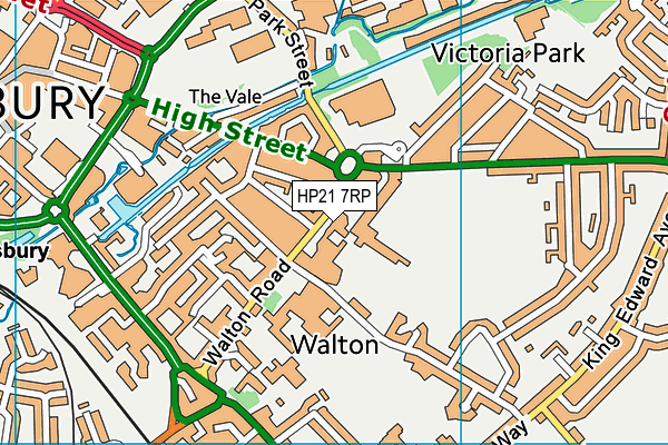 Aylesbury Grammar School map (HP21 7RP) - OS VectorMap District (Ordnance Survey)