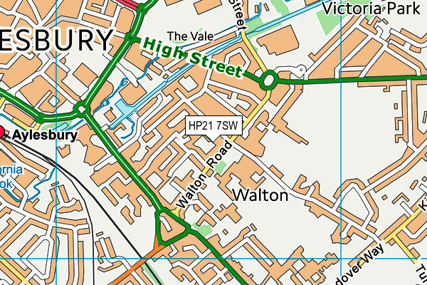 HP21 7SW map - OS VectorMap District (Ordnance Survey)