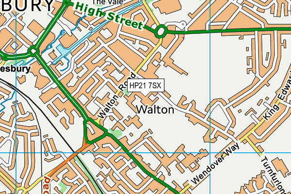 Aylesbury High School map (HP21 7SX) - OS VectorMap District (Ordnance Survey)