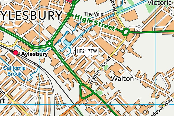 HP21 7TW map - OS VectorMap District (Ordnance Survey)