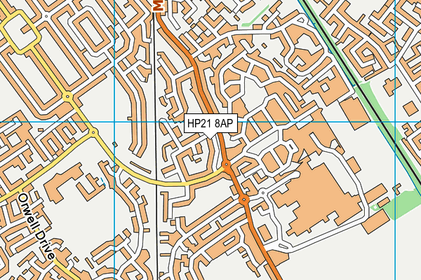 HP21 8AP map - OS VectorMap District (Ordnance Survey)