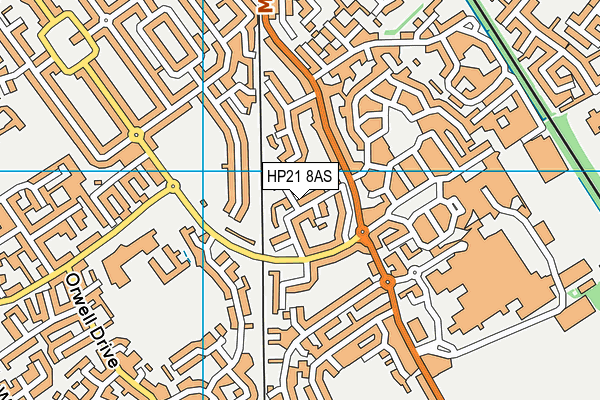 HP21 8AS map - OS VectorMap District (Ordnance Survey)