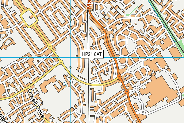 HP21 8AT map - OS VectorMap District (Ordnance Survey)