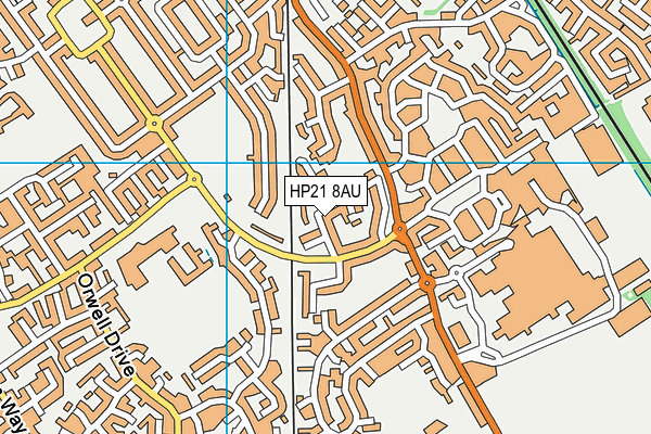 HP21 8AU map - OS VectorMap District (Ordnance Survey)