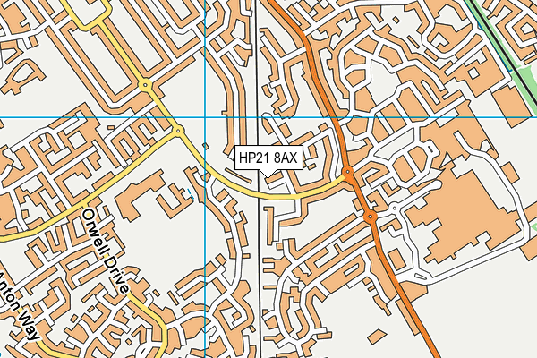 HP21 8AX map - OS VectorMap District (Ordnance Survey)