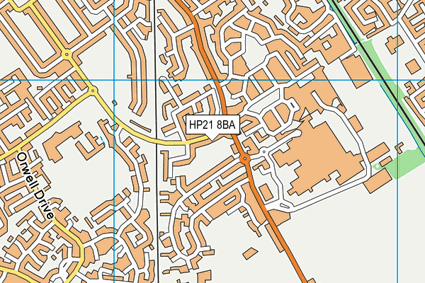 HP21 8BA map - OS VectorMap District (Ordnance Survey)