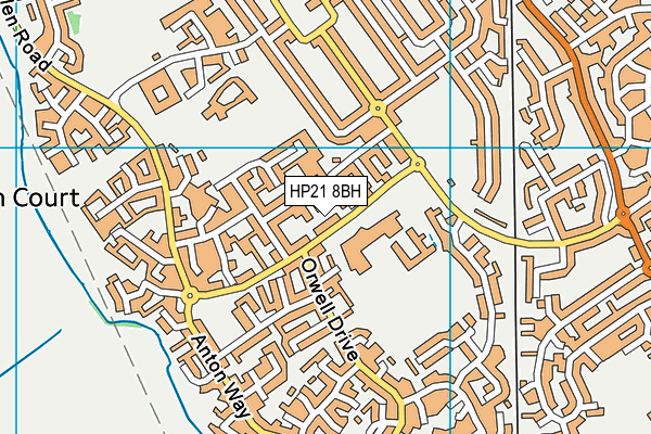 HP21 8BH map - OS VectorMap District (Ordnance Survey)