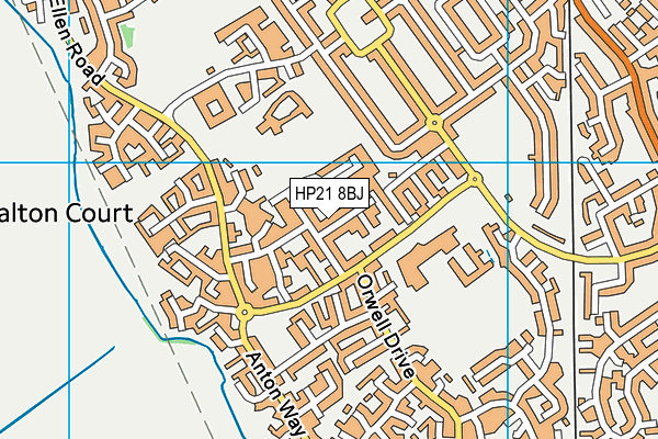 HP21 8BJ map - OS VectorMap District (Ordnance Survey)