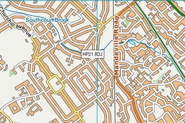 HP21 8DJ map - OS VectorMap District (Ordnance Survey)