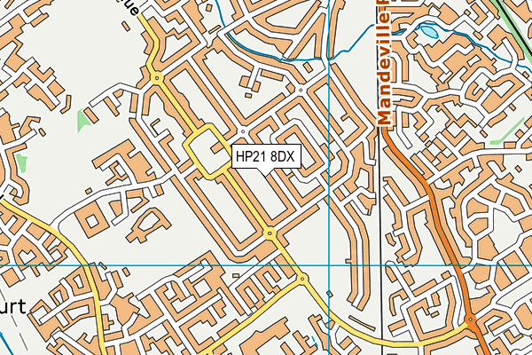 HP21 8DX map - OS VectorMap District (Ordnance Survey)