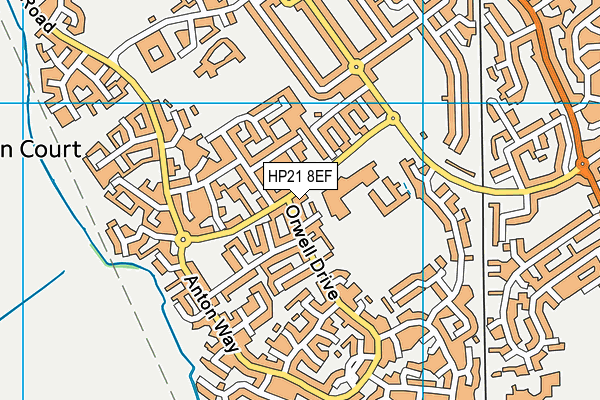 HP21 8EF map - OS VectorMap District (Ordnance Survey)