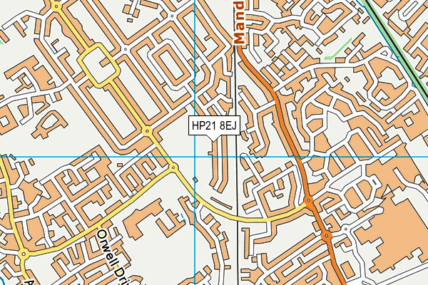 HP21 8EJ map - OS VectorMap District (Ordnance Survey)