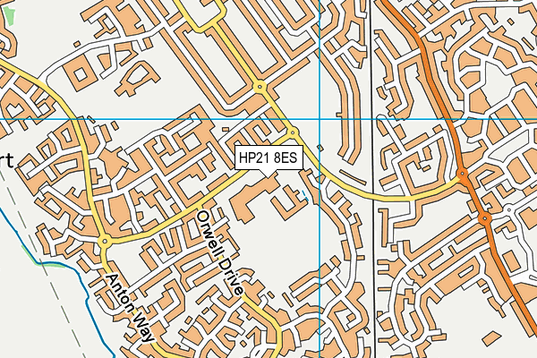 HP21 8ES map - OS VectorMap District (Ordnance Survey)