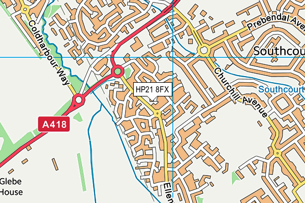 HP21 8FX map - OS VectorMap District (Ordnance Survey)
