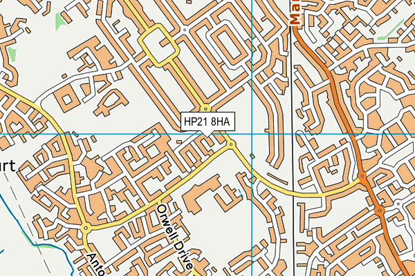 HP21 8HA map - OS VectorMap District (Ordnance Survey)