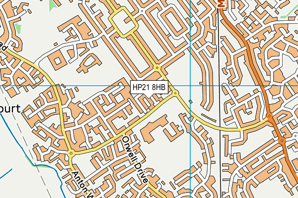 HP21 8HB map - OS VectorMap District (Ordnance Survey)