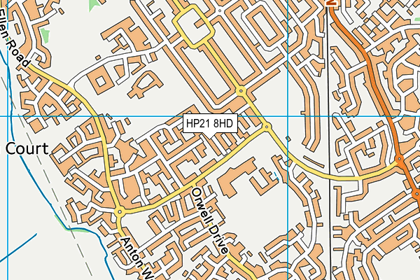HP21 8HD map - OS VectorMap District (Ordnance Survey)