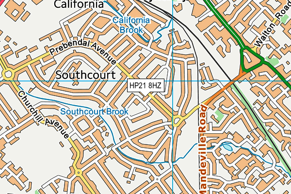 HP21 8HZ map - OS VectorMap District (Ordnance Survey)