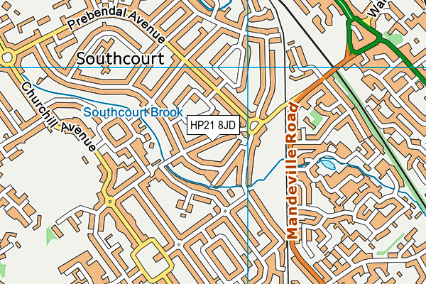 HP21 8JD map - OS VectorMap District (Ordnance Survey)