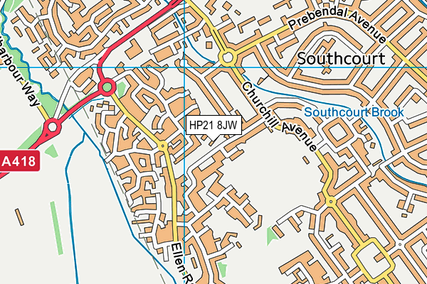 HP21 8JW map - OS VectorMap District (Ordnance Survey)