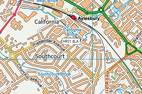 HP21 8LA map - OS VectorMap District (Ordnance Survey)