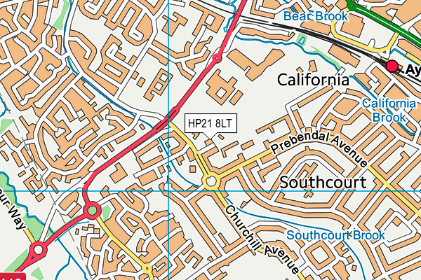 HP21 8LT map - OS VectorMap District (Ordnance Survey)