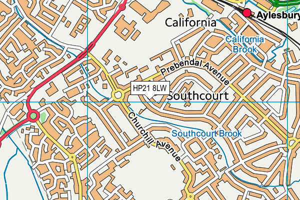 HP21 8LW map - OS VectorMap District (Ordnance Survey)
