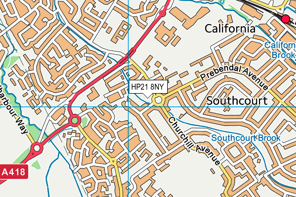 HP21 8NY map - OS VectorMap District (Ordnance Survey)