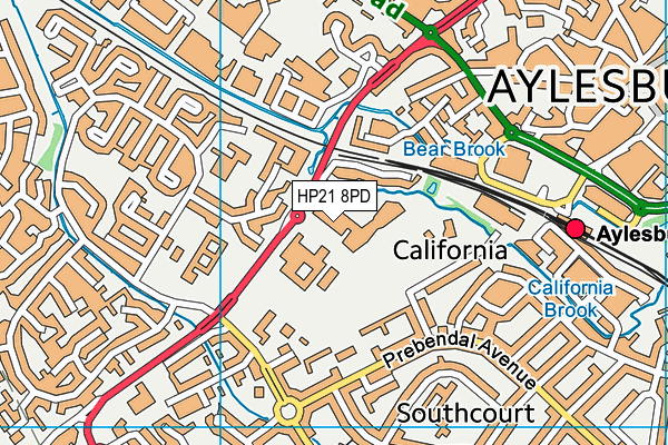 Aylesbury College map (HP21 8PD) - OS VectorMap District (Ordnance Survey)