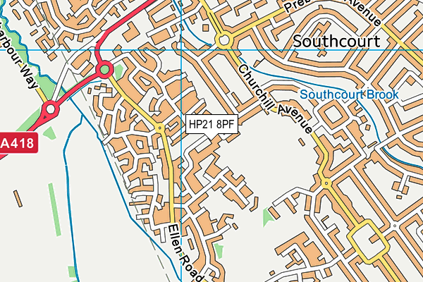 HP21 8PF map - OS VectorMap District (Ordnance Survey)