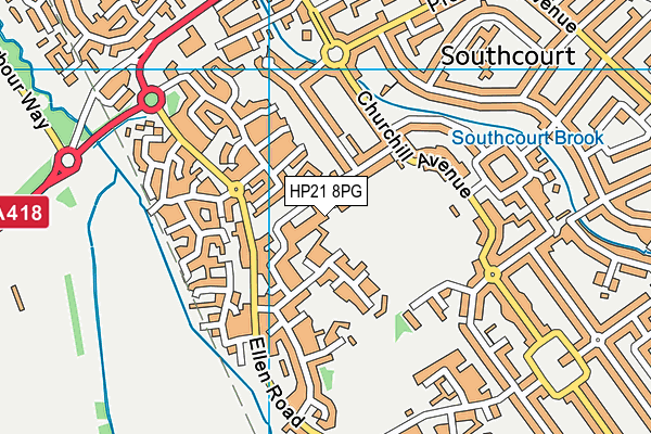 HP21 8PG map - OS VectorMap District (Ordnance Survey)