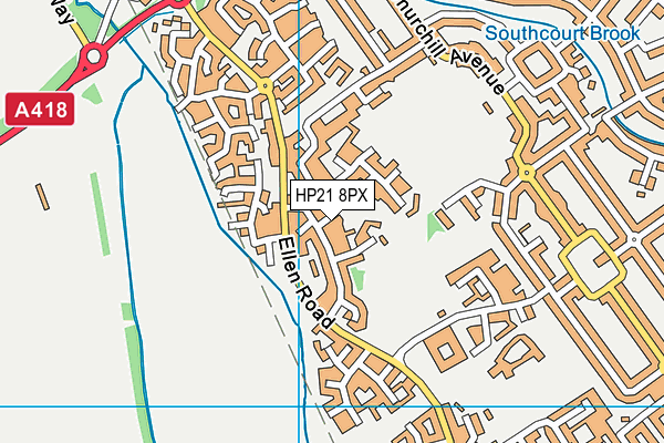 HP21 8PX map - OS VectorMap District (Ordnance Survey)