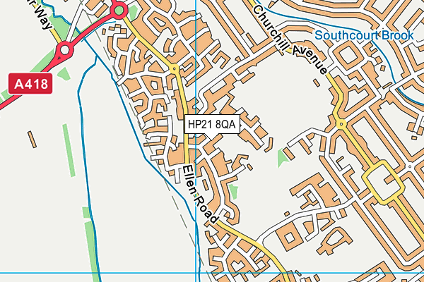 HP21 8QA map - OS VectorMap District (Ordnance Survey)